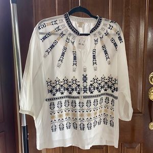 J Crew bohemian type top. XS, NWT